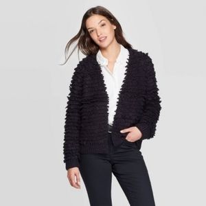 Universal Thread Hand Crochet Loop Open Cardigan